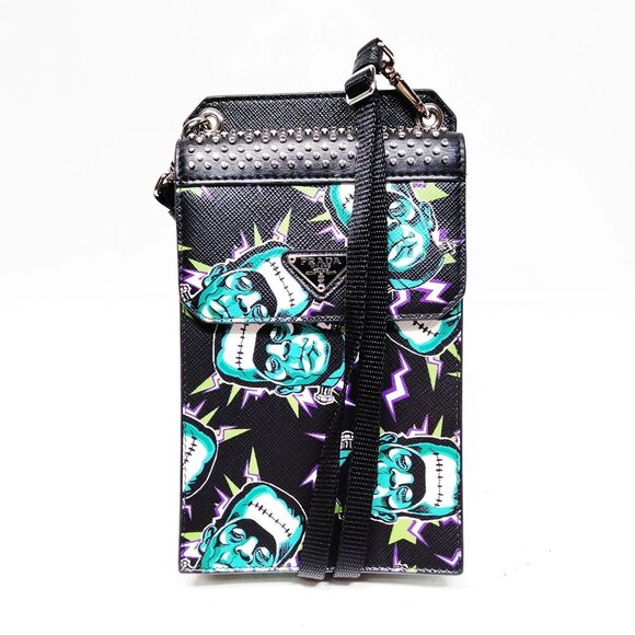 Authentic Prada Frankenstein Sacoche Black Leather Crossbody mon585-111025 - Picture 1 of 16